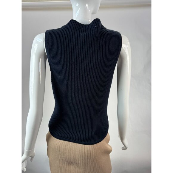 Tommy Hilfiger Navy Blue Sleeveless Ribbed Knit Cotton Top Size SP - Picture 4 of 16